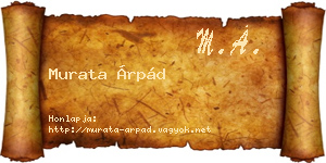 Murata Árpád névjegykártya